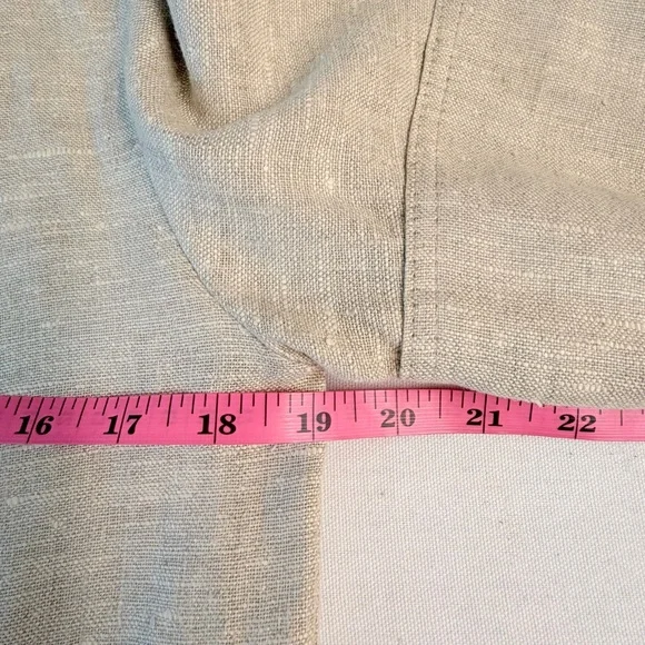 Harve Benard Linen Classic Vintage Preppy Minimalist Button Up Tan Shirt Dress M - Picture 8 of 9